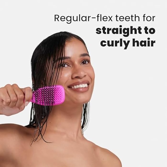 Tangle Teezer Mini The Ultimate Detangler Hairbrush |Gentle on Wet Hair | Two-Tiered Teeth & Comfortable Handle | Ideal for Kids And Travel | Reduces Knots & Breakage | Runway Pink - Image 5